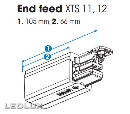 XTS 12-2 napájač koncový 3-obvodový čierny