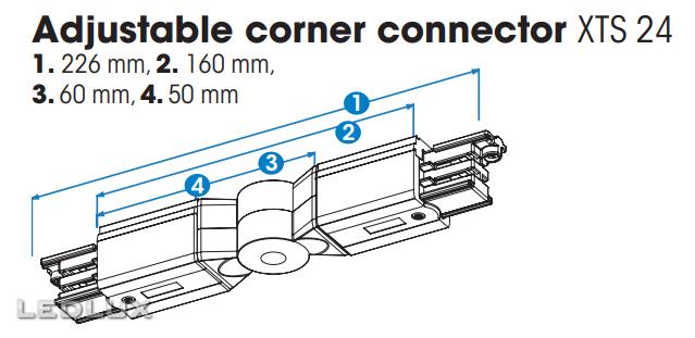 XTS 24-3 ohybný napájací konektor 3-obvodový biely