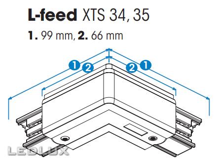 XTS 35-2 L-konektor 3-obvodový čierny