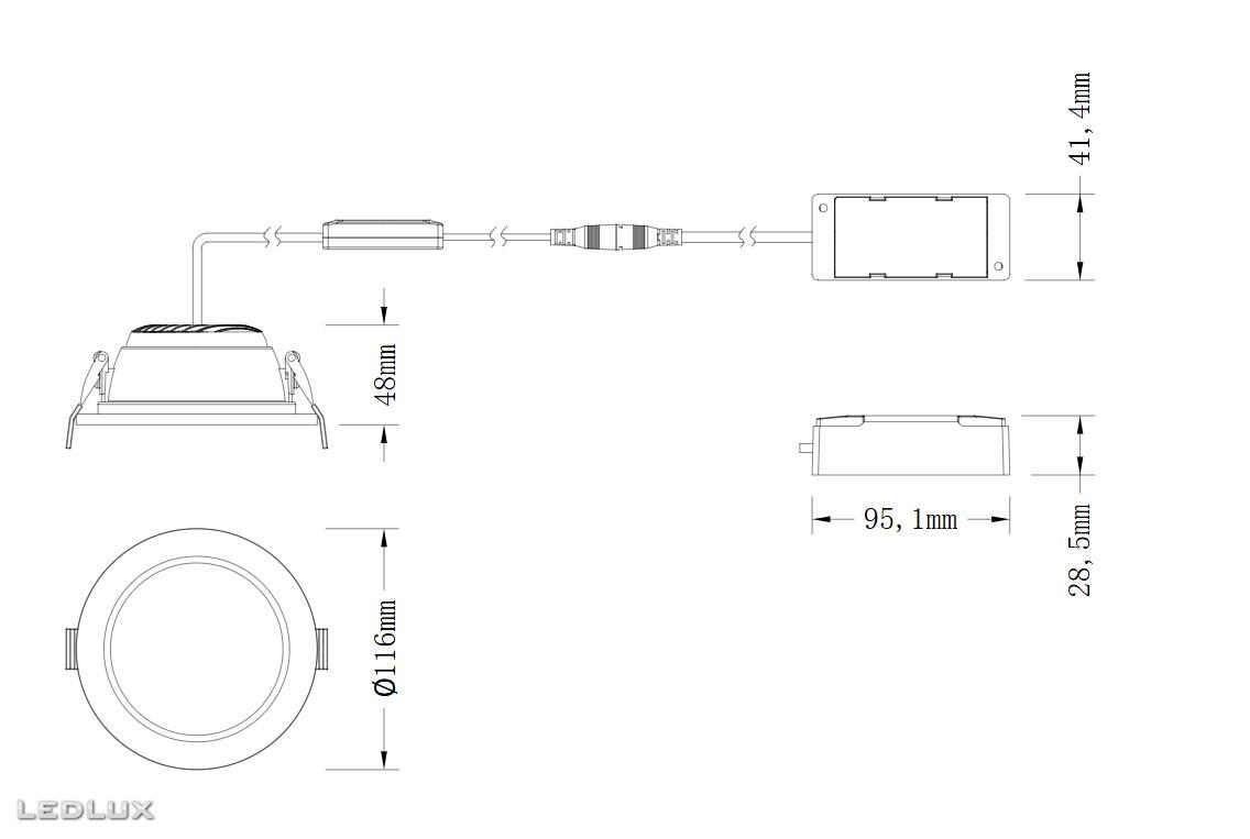 LEDVANCE Downlight Comfort D100 P 13W ML 93040 OP WT