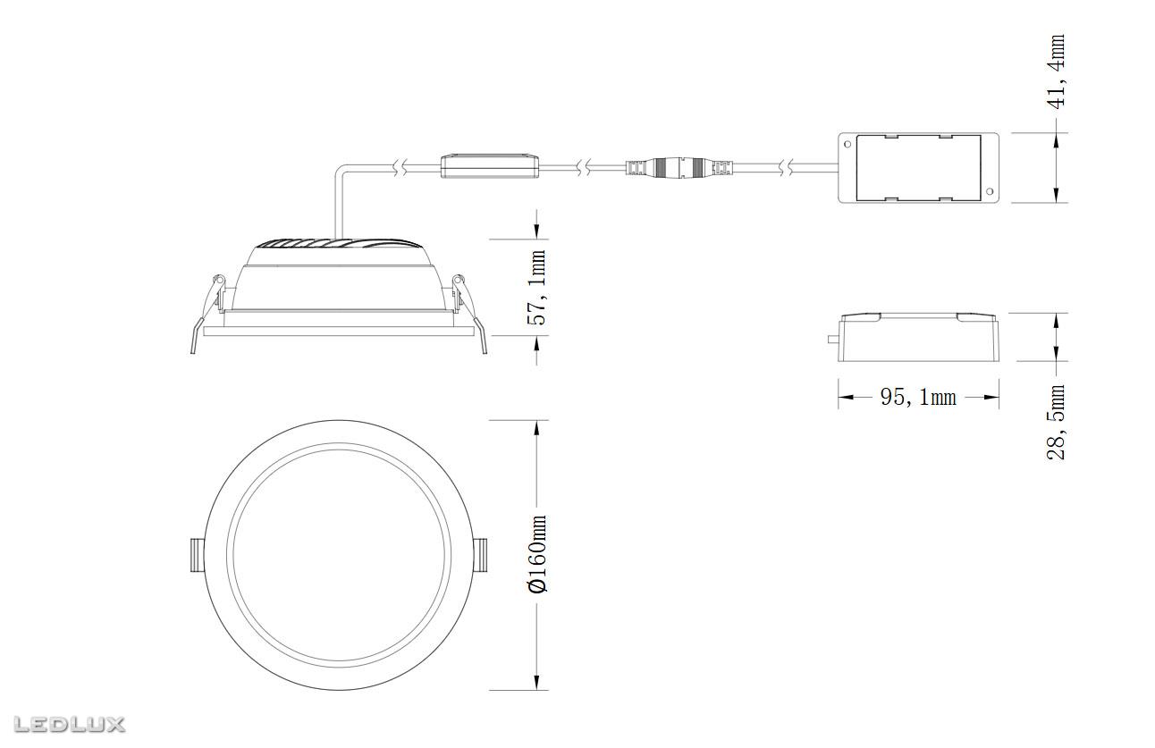 LEDVANCE Downlight Comfort D150 P 18W ML 93040 OP WT