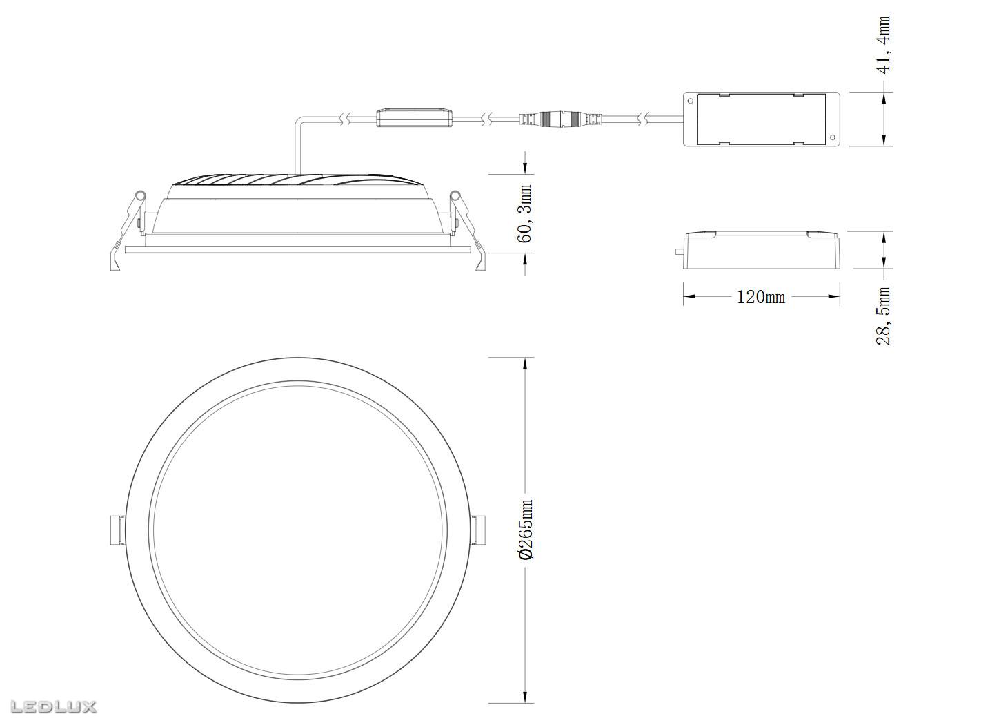 LEDVANCE Downlight Comfort D250 P 42W ML 93040 OP WT