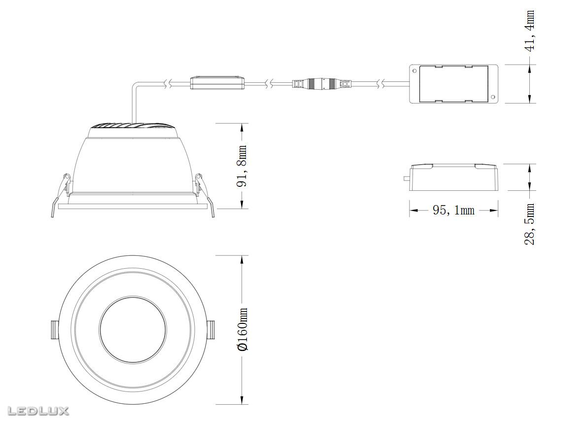 LEDVANCE Downlight Comfort D150 P 18W ML 93040 UGR19 WT