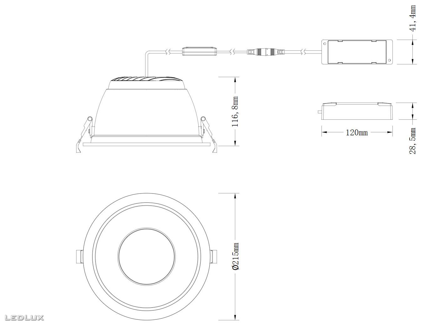 LEDVANCE Downlight Comfort D200 P 30W ML 93040 UGR19 WT