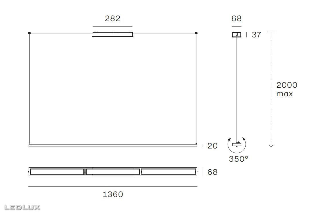 STILNOVO Tablet 8451 Black LED (3 lights)