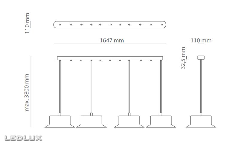 Estiluz MAINE L165.4M copper