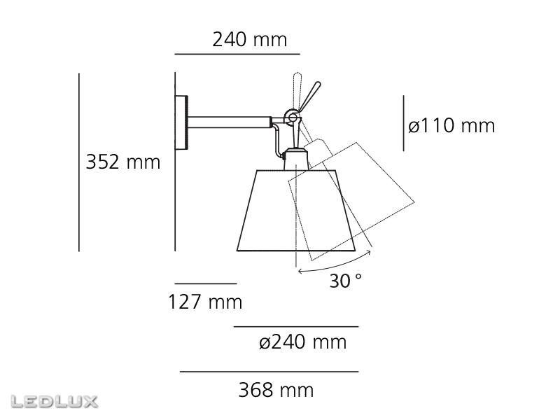 ARTEMIDE Tolomeo Parete diffusore 1184010A + 0372050A