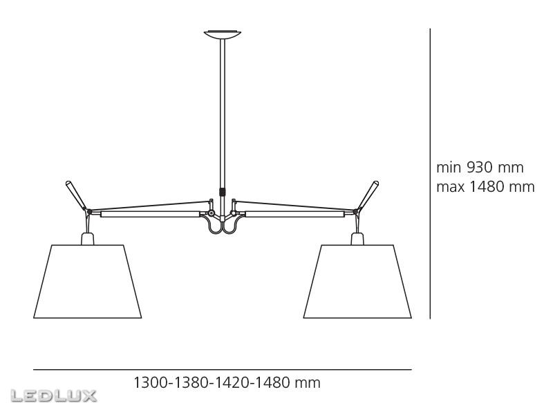 ARTEMIDE Tolomeo BASCULANTE Suspension 2 Bracci