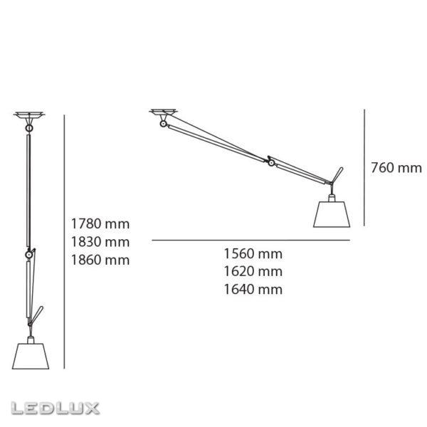 ARTEMIDE Tolomeo Suspension Decentrata 0629000A + 0372050A