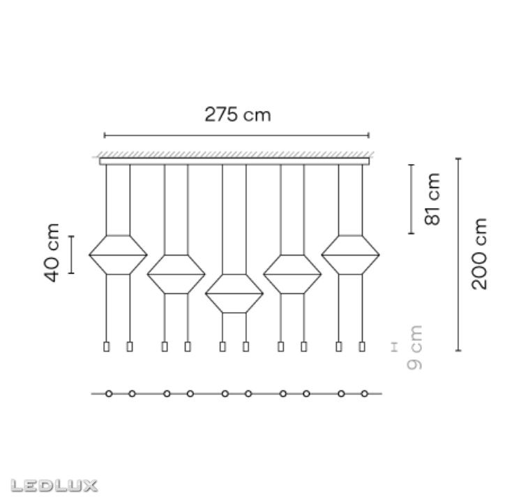 VIBIA Wireflow LINEAL 0330 04 /1B LED