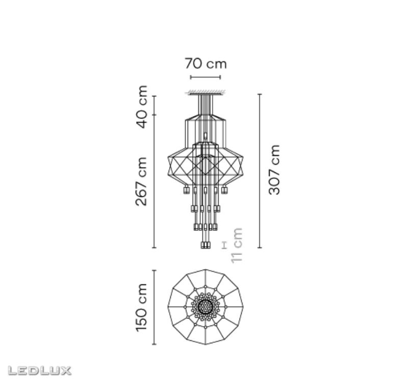 VIBIA Wireflow CHANDELIER 0374 04 /1A LED