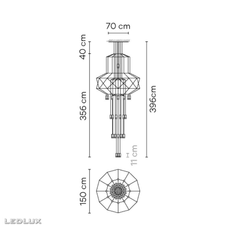 VIBIA Wireflow CHANDELIER 0375 04 /1A LED