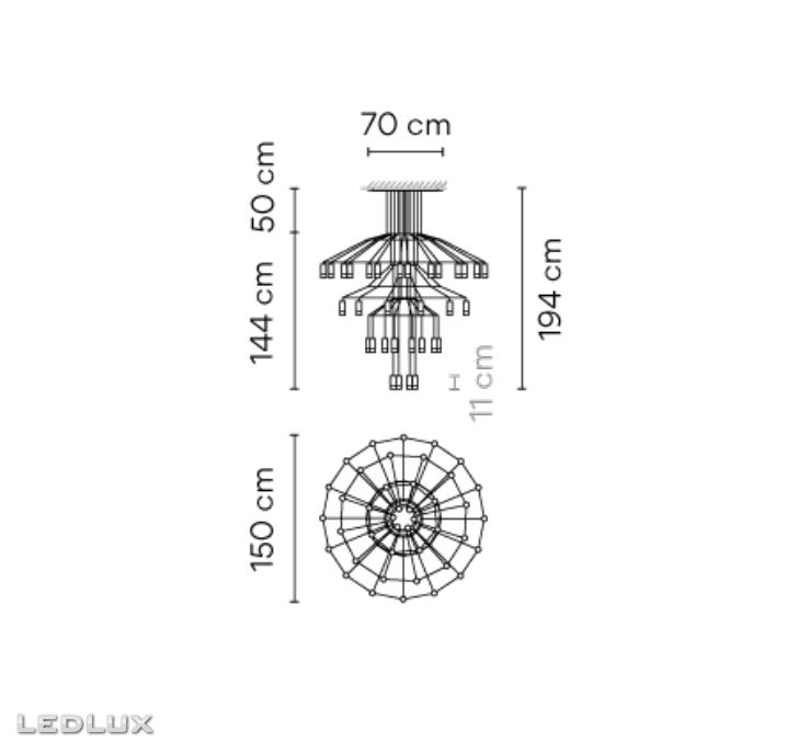VIBIA Wireflow CHANDELIER 0377 04 /1A LED