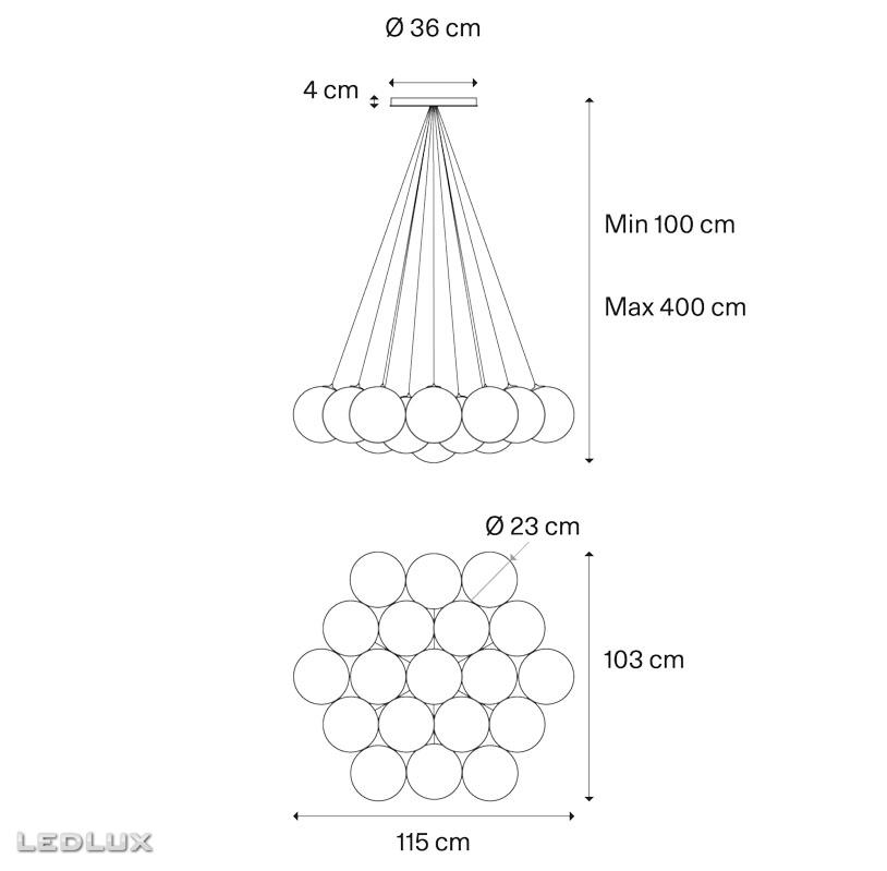 LODES Random CLOUD 19 lights Ø23 Clear 22125 0027