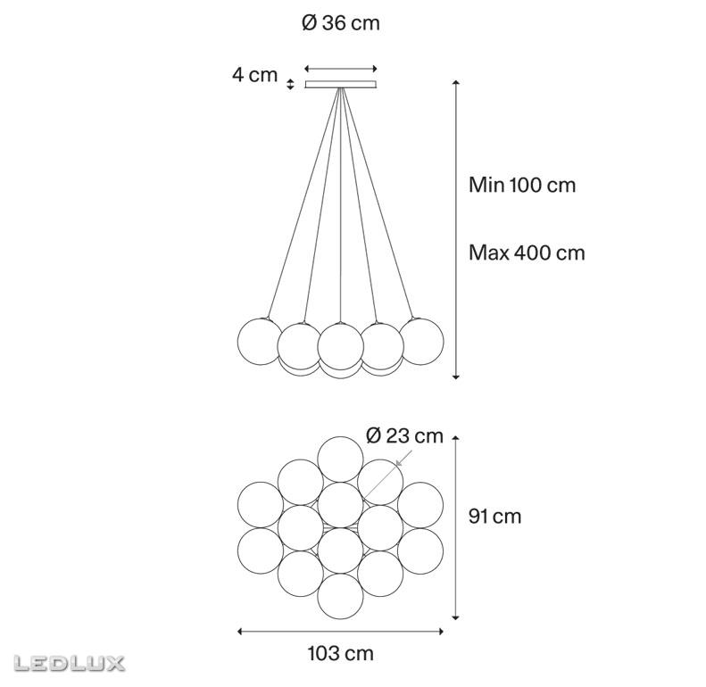 LODES Random CLOUD 14 lights Ø23 Frosted White 22123 1327