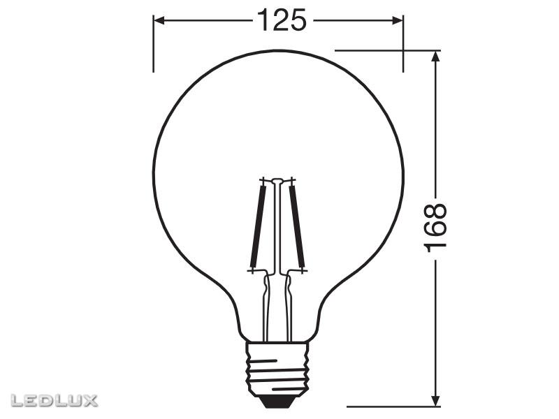 Ledvance LED Classic Globe125 25 Filament P 1.8W 2700K Clear E27