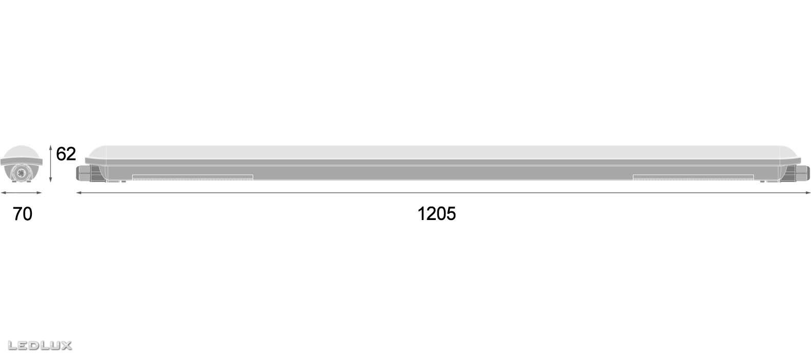 LEDVANCE Damp Proof TH 1200 E 33W 4000K IP65 DALI