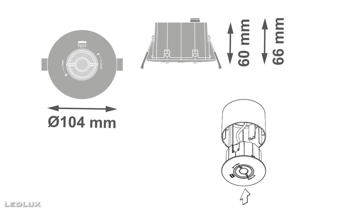 LEDVANCE Emergency Spot 1.3W 3H AT (+Surface Frame)