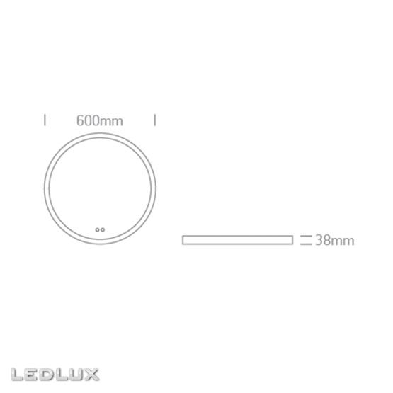 ONE Light 60208C/B/V Black Round MIRROR CCT V