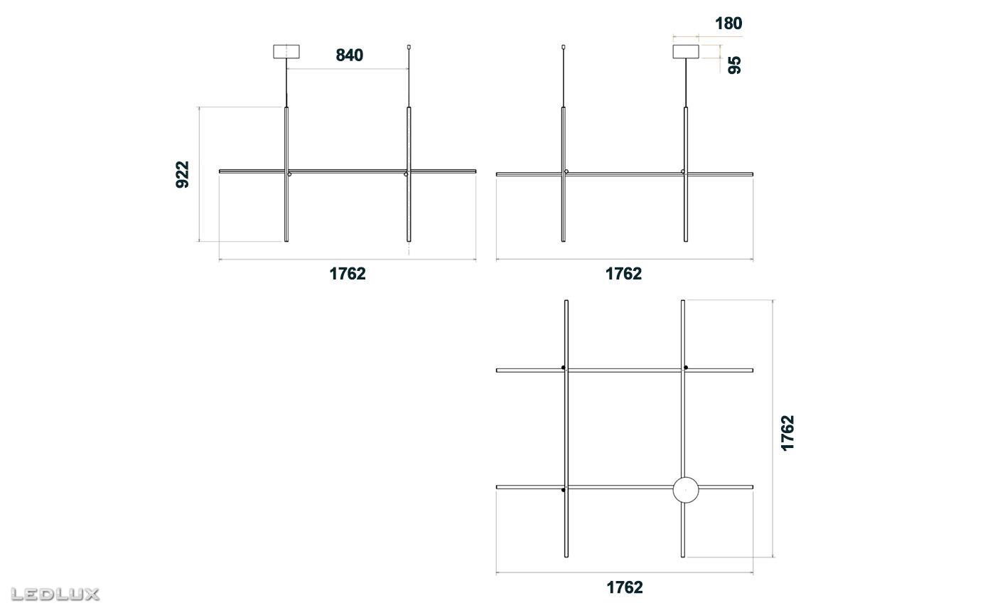 FLOS Coordinates suspension 4 F1854044 (anodized champagne)