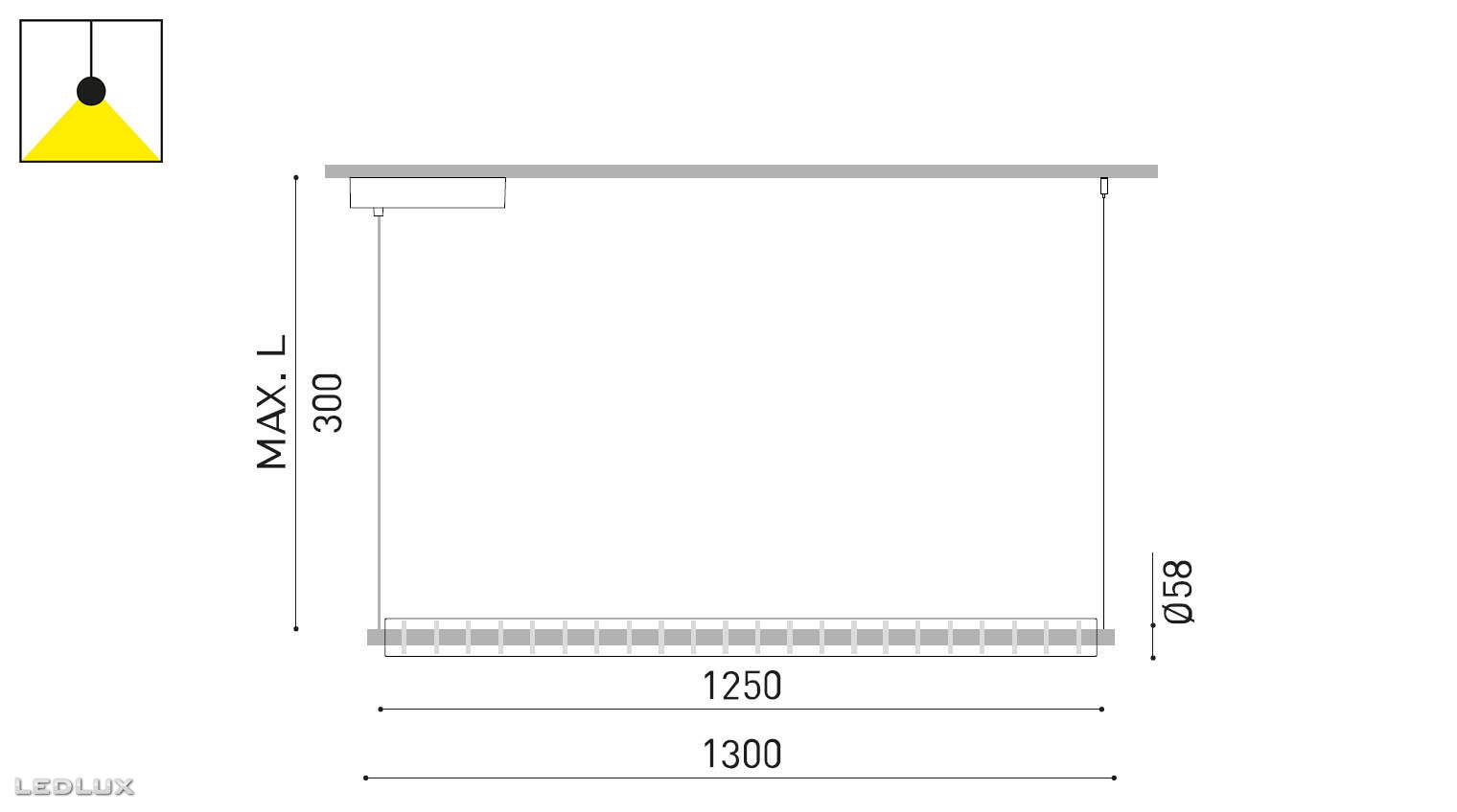 Arkoslight LOOP 1300 Base 3M (DALI)