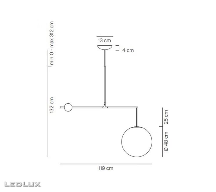 LUCEPLAN Malamata Brushed Brass (Ø48 cm)