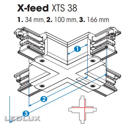XTS 38-2 X-konektor 3-obvodový čierny